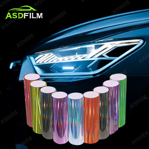 فيلم تظليل ليزر أحمر للمصابيح الأمامية والخلفية، ملصق فينيل لتظليل الإضاءة، غشاء تغليف بقنوات هوائية على شكل خلية النحل للمصابيح - Product Image 3