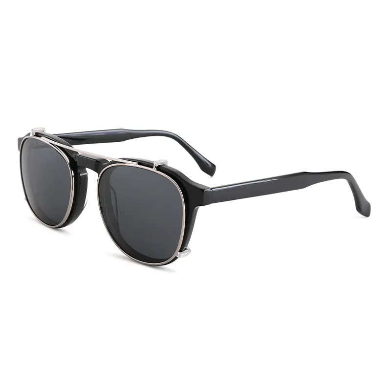 Stock Ready Frames Eye Clip On New Sunglasses Fashion Frame Acetate Optical Flip Up Sunglasses