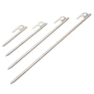 En Stock, Estacas para Tienda de Campaña de Acero Inoxidable 304 de Alta Resistencia, Diámetro 9mm, Herramientas Portátiles Antideformables para Supervivencia, Senderismo y Camping - Product Image 1