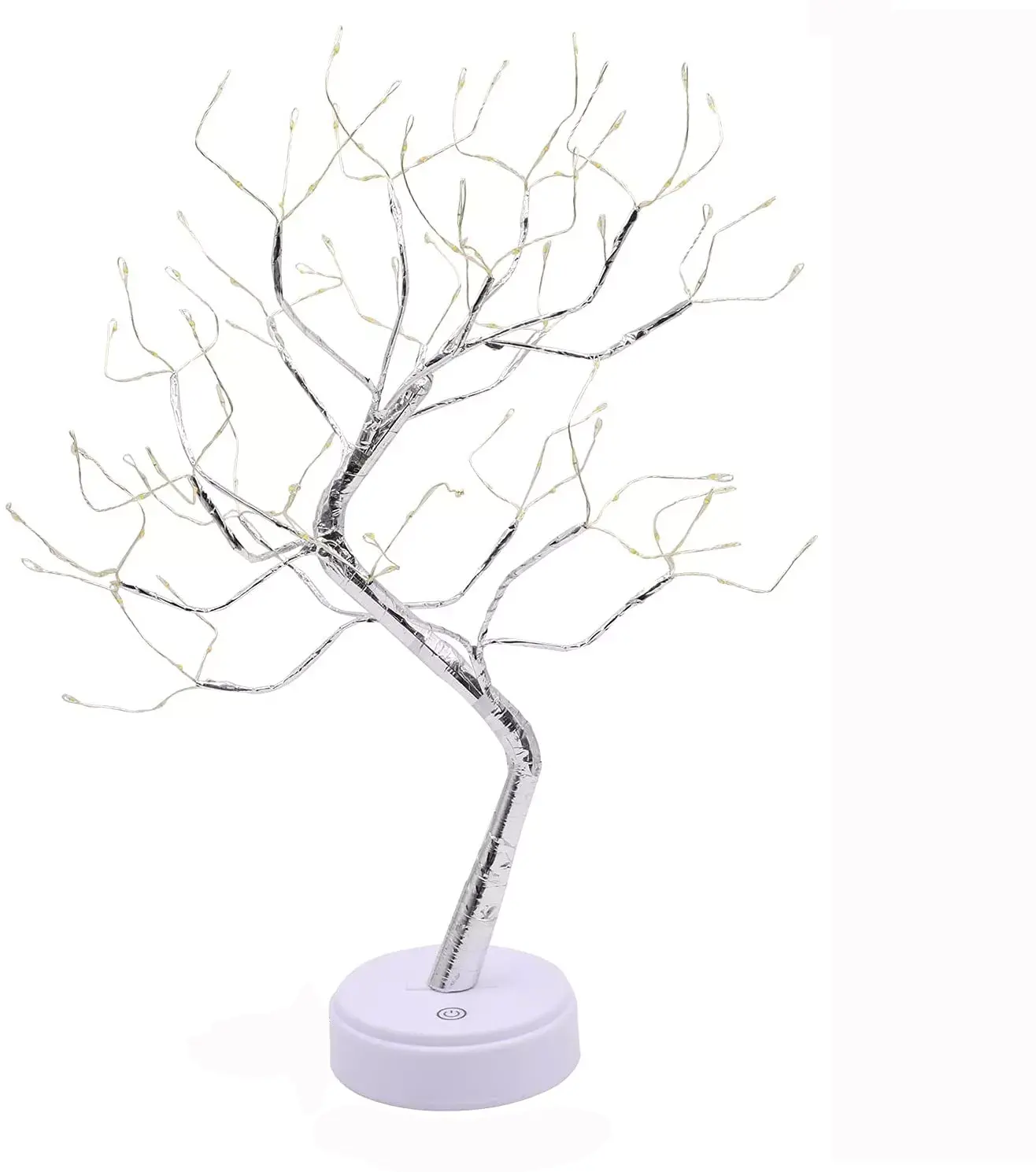 108 Led Usb 3d Table Lamp Copper Wire Christmas Fire Tree Night Light For Home Holiday Bedroom Indoor Kids Bar Decor Fairy Light