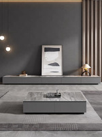 Vente flash - Échantillon gratuit - Table basse italienne en bois pas chère - Design moderne - Extensible - Meubles de salon