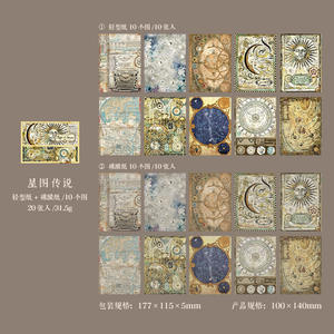 Paquete de 20 Piezas de Papel Decorativo Serie Steam Era, Material Retro para Manualidades, Pegatinas Base para DIY, 8 Modelos - Product Image 6