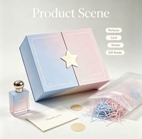 Boîte cadeau rigide à fermeture magnétique personnalisée, écologique, biodégradable, impression quadricolore dégradé rose-bleu, avec étiquette étoile