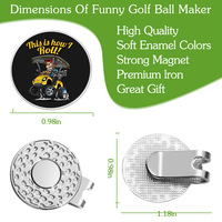 Marqueur de balle de golf portable amusant avec protection solaire, clip magnétique pour chapeau, design de dessin animé, accessoires de golf en alliage, cadeau pour usage extérieur