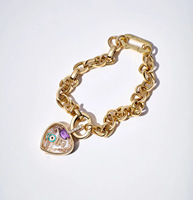 Collier pendentif rétro personnalisé en laiton avec boîte photo, breloque à maillons de perles, boîte transparente amovible à design creux, couleur or 18 carats