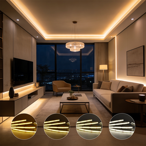 Striscia LED COB ad Alta Densità 480LED/m 12V 24V CRI90 Senza Punti Visibili per Armadi, Cucine e Specchi - Product Image 1