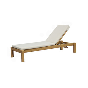 Chaise longue de jardin en rotin avec coussin, design simple, pour balcon, piscine, plage, cour, club - Product Image 4