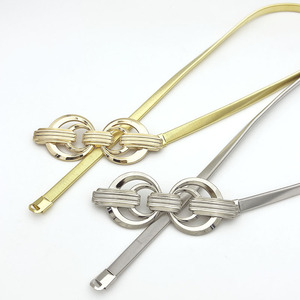 Cinturón Elástico Delgado de Metal Elegante para Mujer, con Lazo de Corazón <span class=keywords><strong>Dorado</strong></span> y Flor, Cadena Elástica para la Cintura, Cinturón Decorativo Delgado para Vestido - Product Image 2