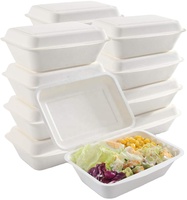 Contenants jetables biodégradables en pulpe de bagasse de canne à sucre pour chewing-gum, nouilles, sushis - Micro-ondables pour plats à emporter