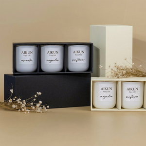 AIKUN Modern Design Natural Soy Wax Aromatherapy <b>Long</b> Lasting Scented <b>Candle</b> Jar Gift Set for Aromatherapy Holiday Gift - Product Image 1
