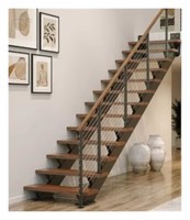Escalier flottant à double poutre carrée pour l'intérieur des maisons modernes