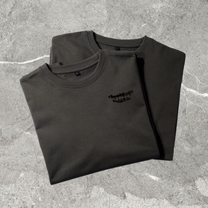 T-shirt décontracté en polyester/coton, tricoté, respirant, 210g, imprimé graphique, logo personnalisé, coupe oversize pour homme, vente en gros - Product Image 4