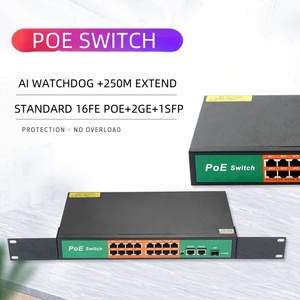 ANPA không được quản lý <span class=keywords><strong>16</strong></span>-<span class=keywords><strong>Port</strong></span> PoE <span class=keywords><strong>Switch</strong></span> 2 uplink 1 SFP 100Mbps kích thước nhỏ gọn QoS cho lớn video giám sát AP-10316KE Ethernet RJ45 - Product Image 3