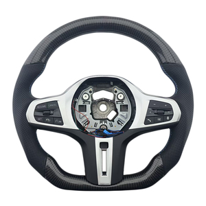 Volant de direction en cuir perforé et fibre de carbone pour BMW Série G M3 G20 G30 G80 M4 G82 M5 CS - Modèles explosifs - Product Image 1
