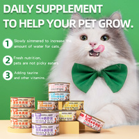 PETIME Bouillon de Viande pour Chats, Aliment Humide en Conserve 85g, Doublez la Nutrition : Poulet, Jaune d'Œuf, Poisson, Citrouille & Krill pour la Santé Digestive