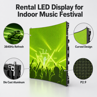 Pantalla LED P2.9 de Alquiler, 120Hz de Frecuencia de Actualización, 4K Curva, Carcasa de Aluminio Fundido, CMS/RDM Basado en la Nube para Uso en Publicidad Interior