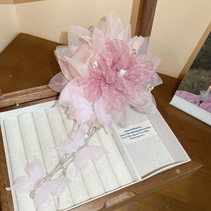 <b>Sweet</b> Mesh <b>Flower</b> Butterfly Tassel Hair Claw For Women Wedding Decorate Accessory - Product Image 3