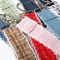 Porte-clés brodé personnalisé style coréen et japonais, pendentif de sac en toile avec fermoir mousqueton, accessoire de mode, vente en gros et au détail
