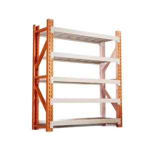 Estante de almacenamiento multicapa HJ de 5 niveles con marco de hierro ajustable, recubrimiento en polvo blanco, ensamblaje con clips para almacén o sótano. - Product Image 1