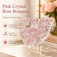 Ornement en cristal en forme de cœur de rose, collection personnalisée, décoration moderne et romantique pour la maison, cadeau pour un anniversaire de mariage ou la Saint-Valentin