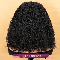 Perruque Sans Colle Bouclée Pixie 250% en Gros, Perruque Cheveux Humains Bouclés en Doigts avec Fermeture Dentelle HD Transparente 5x7, 5x5 pour Femme