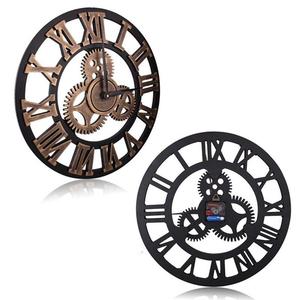 Grande Loft industriale in metallo nuovo Design vecchio stile Vintage antico grande <span class=keywords><strong>orologio</strong></span> <span class=keywords><strong>da</strong></span> <span class=keywords><strong>parete</strong></span> meccanico in plastica con ingranaggi - Product Image 2