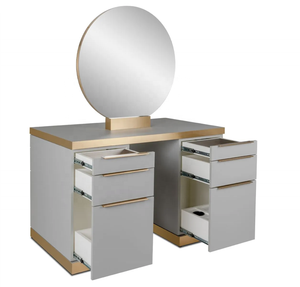 Estación de Estilismo de Doble Cara Waverly con Espejo Redondo para Salón de Belleza - Product Image 2