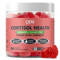 Compléments de Cortisol pour Femmes Sans Sucre Ashwagandha Magnésium Folate B12 15 en 1 Gummies au Cortisol