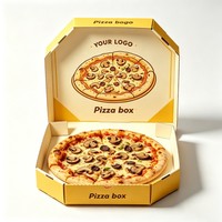 Boîte à pizza en carton ondulé avec logo personnalisé, laminage brillant et gaufrage, portable, fabriquée à partir de matériaux recyclés, directement de l'usine en Chine