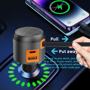 2025 Mới Được Xây Dựng Trong 80Cm Kính Thiên Văn Cáp USB Sạc Xe Hơi Điện Thoại Sạc Nhanh 4 Trong 1 Quảng Đông Không Dây Có Thể Thu Vào Xe Sạc - Product Image 3