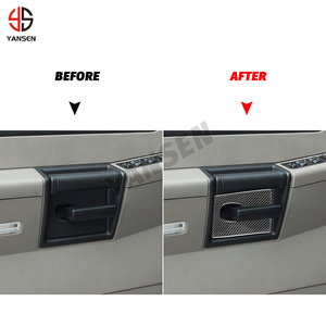 Автомобильная наклейка для Hummer H2 2003 2004 2005 2006 2007 из углеродного волокна для внутренней двери автомобиля, аксессуары для отделки - Product Image 4