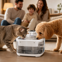 Fontaine à eau pour animaux de compagnie rechargeable de grande capacité 4,5 L, étanche IPX7, charge USB Type-C, distributeur automatique pour chats et chiens