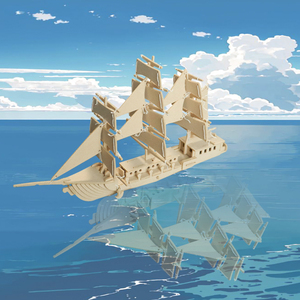 Casse-tête 3D pour enfants, Casse-tête 3D pour voilier en feutre, Kit fantaisie de bricolage, Chef-d 'œuvre d'<span class=keywords><strong>art</strong></span> en feutre, Casse-tête 3D pour voilier - Product Image 5