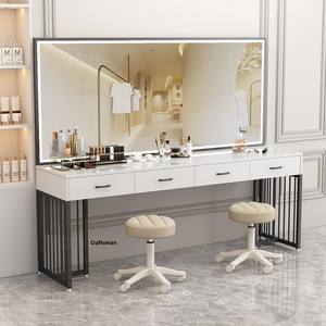 โต๊ะ<span class=keywords><strong>แต่งหน้า</strong></span>แบบโมเดิร์นพร้อมไฟ LED และที่เก็บของ เหมาะสำหรับสตูดิโอถ่ายภาพ ร้าน<span class=keywords><strong>เจ้าสาว</strong></span> ร้านเสริมสวย โรงเรียน และร้านทำผม - Product Image 3