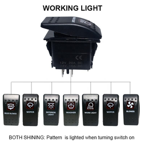 <span class=keywords><strong>สวิตช์</strong></span>โยกสำหรับเรือไฟ LED สีฟ้า5ขา12V 20A IP68<span class=keywords><strong>สัญลักษณ์</strong></span>พลาสติกกันน้ำสลับเลเซอร์ทางทะเล - Product Image 3