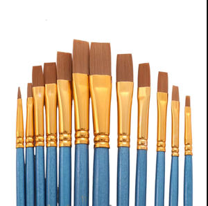 Keep Smiling Set di 12 Pennelli per Pittura Multiforma con Manico in Legno, Pennelli per Acquerello di Alta Qualità, Materiali Artistici - Product Image 4