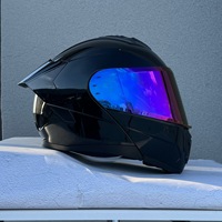 Casque à visière rabattable avec visières transparentes et teintées - Matériau ABS - Taille unique - Adaptable aux conditions de conduite de jour comme de nuit