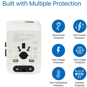 อะแดปเตอร์แปลงไฟแบบ Universal รุ่นใหม่ล่าสุด พร้อมพอร์ต Type-C 3.5A และพอร์ต USB 4 ช่อง รองรับกระแสไฟ 8A - Product Image 6