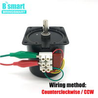 Bringsmart 220v 60KTYZ 14W 2.5-110 tr/min Ac moteur synchrone à aimant Permanent 1 tr/min moteurs réducteurs pour barbecue, Machine à rideau