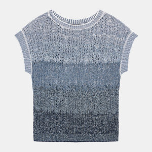 <span class=keywords><strong>Chaleco</strong></span> de Punto Ligero sin Mangas con Diseño Ombré Azul y Gris para <span class=keywords><strong>Mujer</strong></span>, Venta al Por Mayor Personalizada Wisrise - Product Image 6