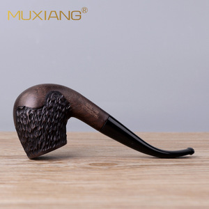 Muxiang Wooden Tobacco Pipe Bent Shape 9mm Tenon Handmade Smoking Pipe - Product Image 4