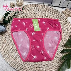 Amysi 2745 #   Kadın Genç Yüksek Bel Orta Boy 100% Polyester Çiçek Desenli Dikişsiz Nefes Alabilen Çevre Dostu Külotlar - Product Image 3