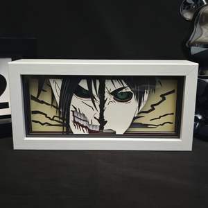 โคมไฟแกะสลักกระดาษธีมอะนิเมะพร้อมรีโมทสิบหกสี0N ลายไททันสำหรับตกแต่ง - Product Image 1