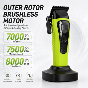 <span class=keywords><strong>Cortadora</strong></span> <span class=keywords><strong>de</strong></span> Pelo Profesional con Logotipo Personalizado, 8000 RPM, 4500 mAh, con Cuchilla <span class=keywords><strong>de</strong></span> Cerámica DLC, Tecnología <span class=keywords><strong>de</strong></span> Rotor Externo sin Escobillas, Base <span class=keywords><strong>de</strong></span> Carga - Product Image 3
