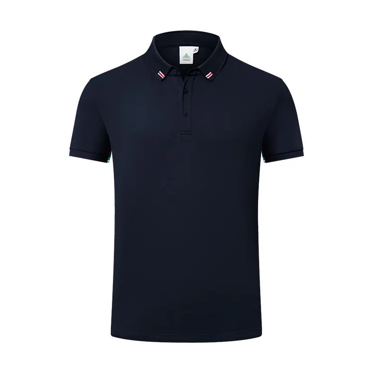 Verão malha camisa polo dos homens 210gms de manga curta cor sólida dos homens T-shirt de negócios casual solto Golf Polo tshirts