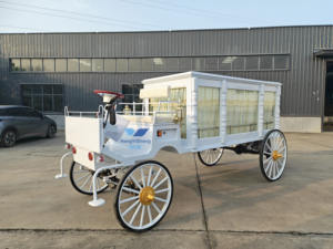 Cercueil funéraire à traction animale (cheval) noir avec auvent pour <span class=keywords><strong>chauffeur</strong></span>, dédié aux salons funéraires - Product Image 6