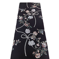 Nouvelle Mode Luxe Écologique Coloré Extensible Poids Moyen Hiver Broderie Paillettes Fleurs Feuilles Velours Jacquard Biologique