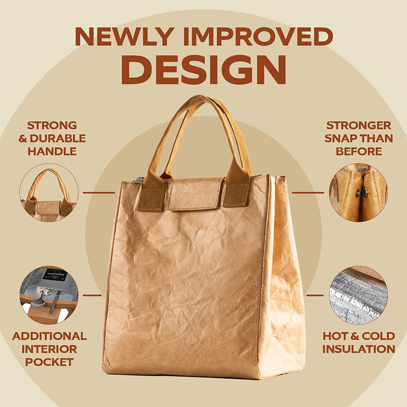 Factory Personalized Eco Friendly Dupont Lunch Bags Custom Tyvek Insulated Thermal Cooler Tote Bag