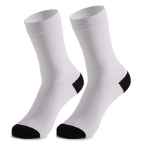 Chaussettes de basketball pour jeunes à motifs personnalisés, sublimation, personnalisation du bord du bas, respirantes, en polyester, blanches, vierges