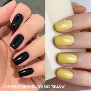 XEIJAYI Long Lasting UV Gel Nail <strong>Polish</strong> <strong>Black</strong> and Yellow Soak-off Nail Art Painting - Product Image 4